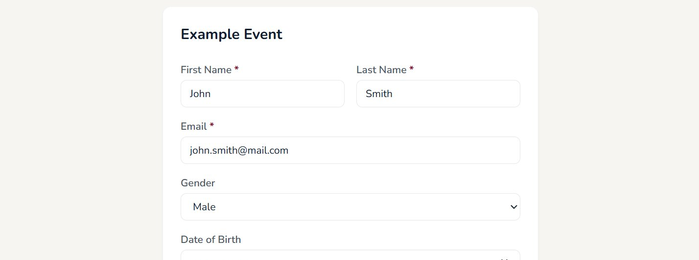 Registration form.